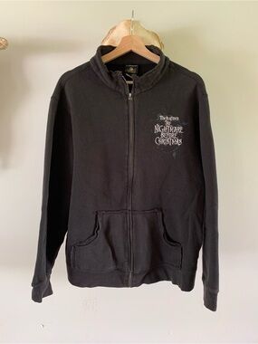 The Nightmare Before Christmas Black Zip-Up Sweater